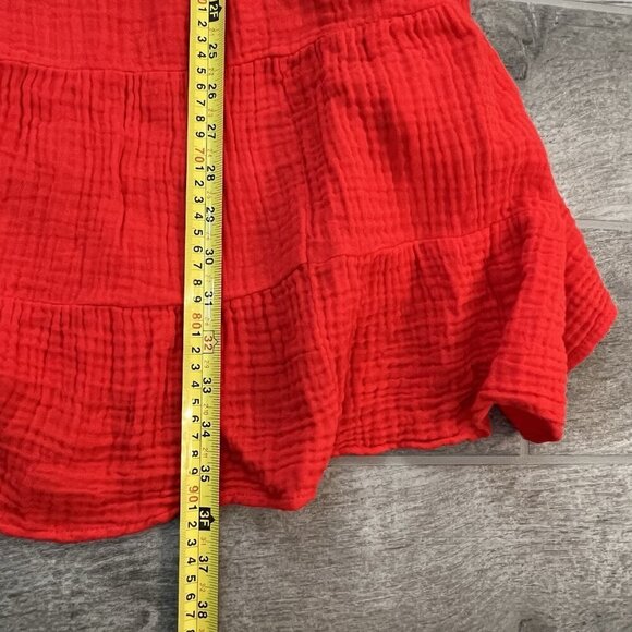 Isabel Maternity Flutter Sleeve Gauze Mini Dress Size XL Coral Lightweight - Picture 7 of 8